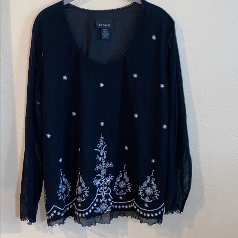 Lane Bryant Long Sleeve Embroidered Blouse  18/20